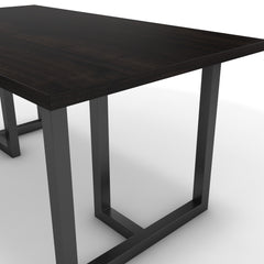 Étkezőasztal - Asara fekete lábbal - Füstölt dió, méret: 160x90