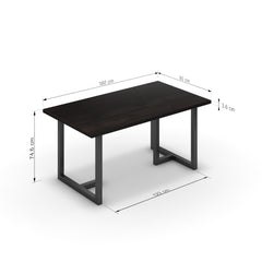 Étkezőasztal - Asara fekete lábbal - Füstölt dió, méret: 160x90