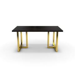 Étkezőasztal - Asara arany lábbal - Füstölt dió, méret: 160x90
