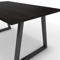 Étkezőasztal - Bala fekete lábbal - Füstölt dió, méret: 160x90