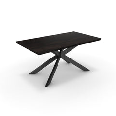 Étkezőasztal - Jama fekete lábbal - Füstölt dió, méret: 160x90