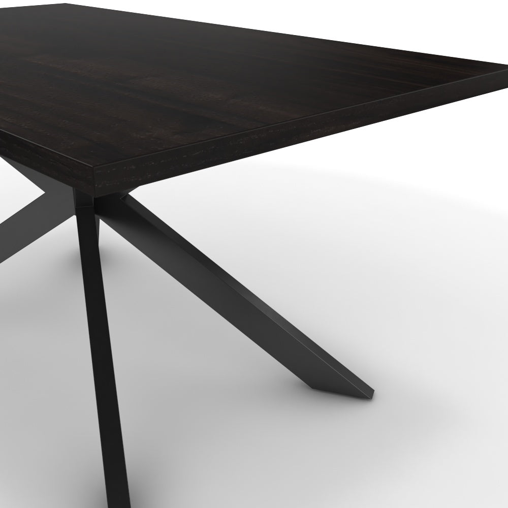 Étkezőasztal - Jama fekete lábbal - Füstölt dió, méret: 160x90