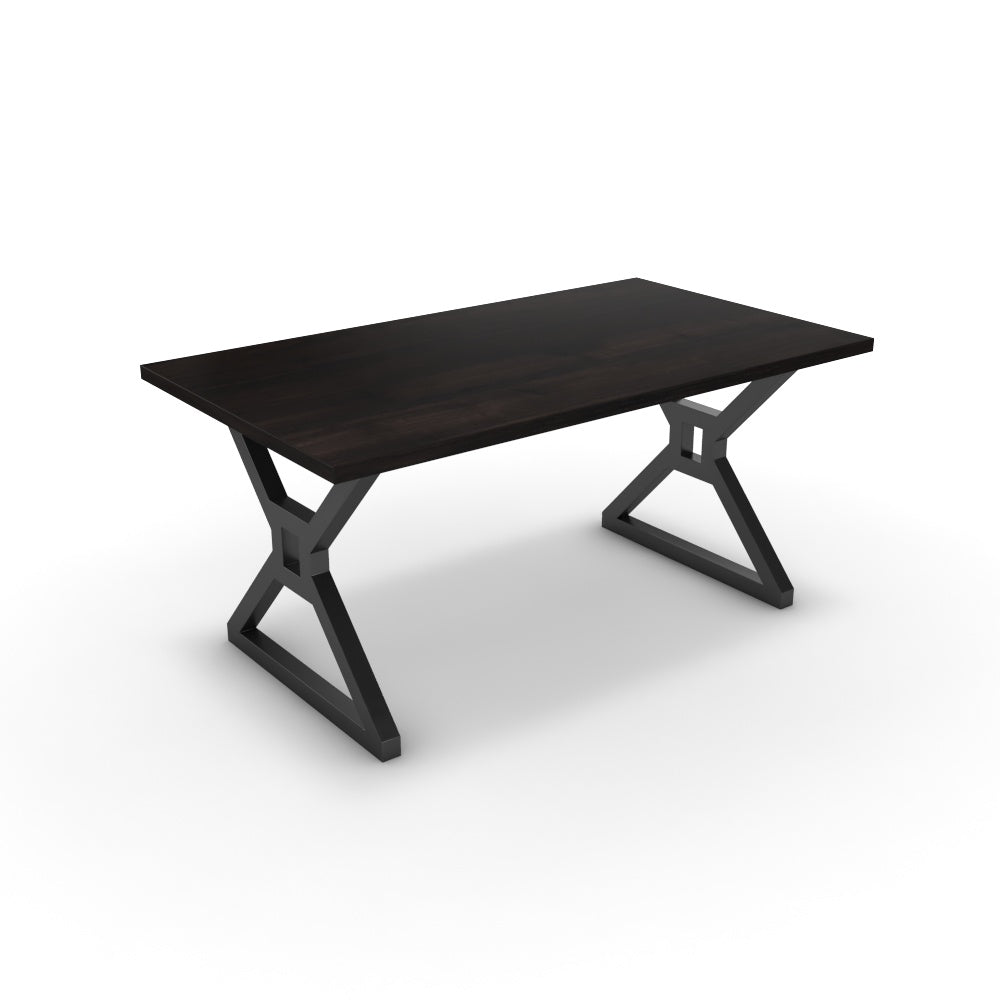 Étkezőasztal - Mandira fekete lábbal - Füstölt dió, méret: 160x90