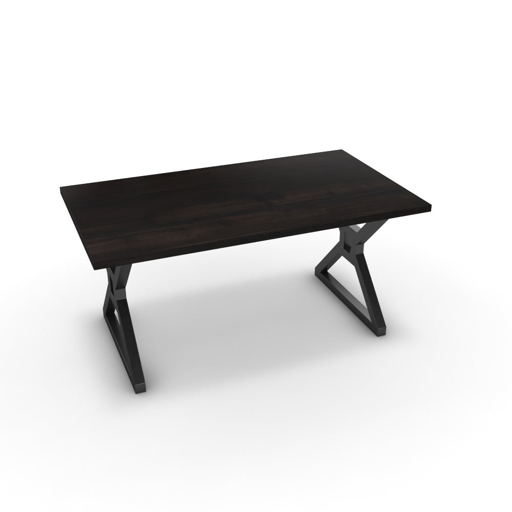 Étkezőasztal - Mandira fekete lábbal - Füstölt dió, méret: 160x90