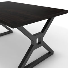 Étkezőasztal - Mandira fekete lábbal - Füstölt dió, méret: 160x90