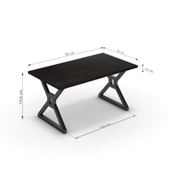 Étkezőasztal - Mandira fekete lábbal - Füstölt dió, méret: 160x90