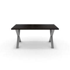 Étkezőasztal - Préma festett ezüst lábbal - Füstölt dió, méret: 160x90