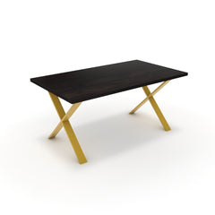 Étkezőasztal - Préma festett arany lábbal - Füstölt dió, méret: 160x90