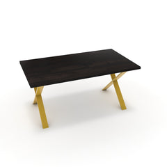 Étkezőasztal - Préma festett arany lábbal - Füstölt dió, méret: 160x90