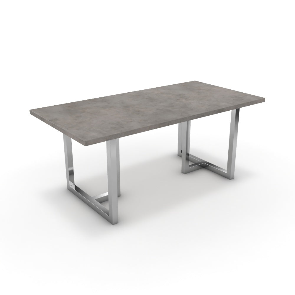 Étkezőasztal - Asara króm lábbal - Vil.szürke Chicago beton, méret: 180x90
