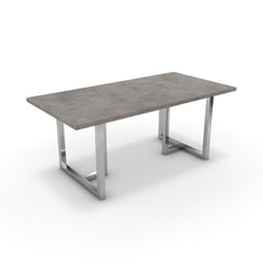 Étkezőasztal - Asara króm lábbal - Vil.szürke Chicago beton, méret: 180x90
