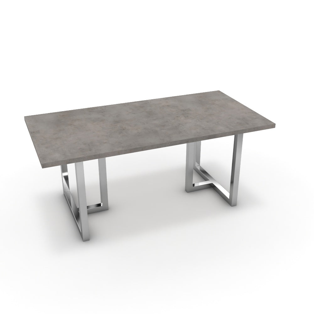 Étkezőasztal - Asara króm lábbal - Vil.szürke Chicago beton, méret: 180x90