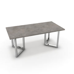 Étkezőasztal - Indra króm lábbal - Vil.szürke Chicago beton, méret: 180x90