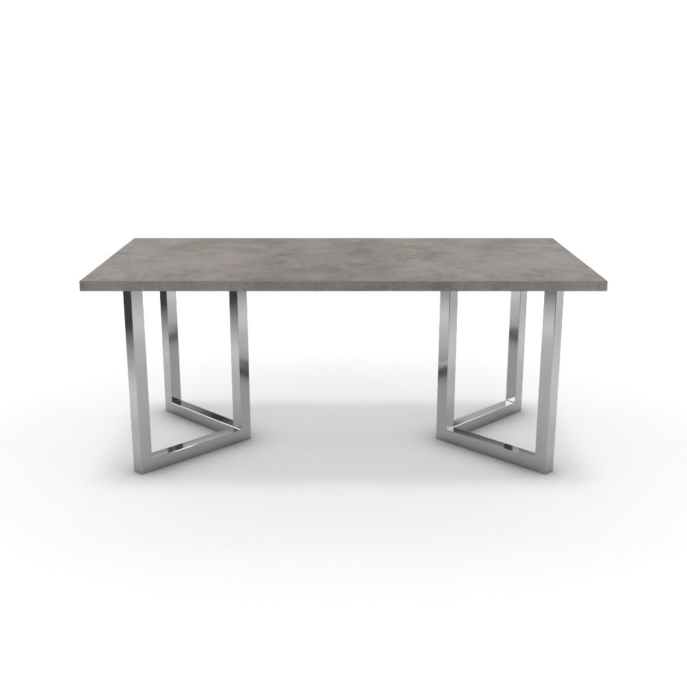 Étkezőasztal - Indra króm lábbal - Vil.szürke Chicago beton, méret: 180x90