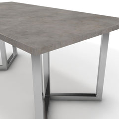 Étkezőasztal - Indra króm lábbal - Vil.szürke Chicago beton, méret: 180x90
