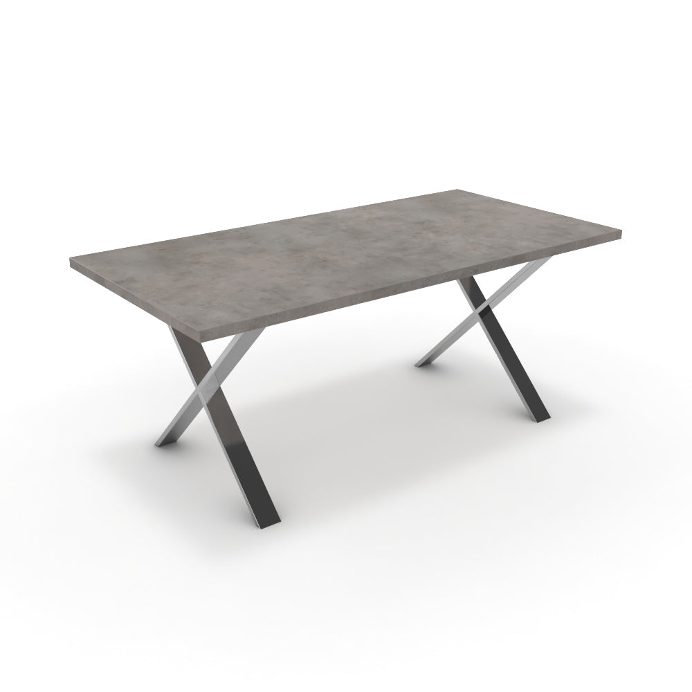 Étkezőasztal - Préma króm lábbal - Vil.szürke Chicago beton, méret: 180x90