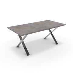 Étkezőasztal - Préma króm lábbal - Vil.szürke Chicago beton, méret: 180x90