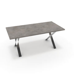 Étkezőasztal - Préma króm lábbal - Vil.szürke Chicago beton, méret: 180x90