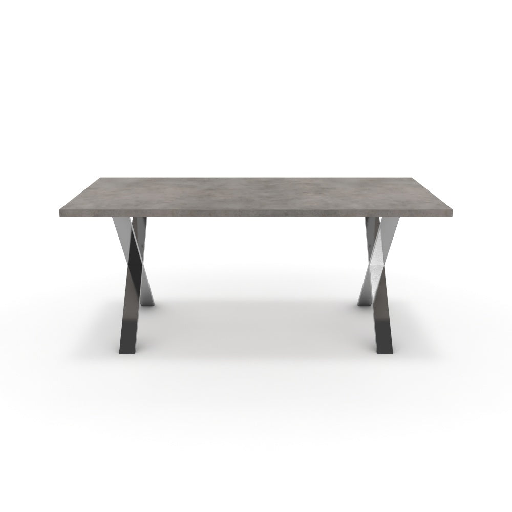 Étkezőasztal - Préma króm lábbal - Vil.szürke Chicago beton, méret: 180x90