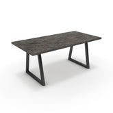 Étkezőasztal - Bala fekete lábbal - Antracit metal rock, méret: 180x90