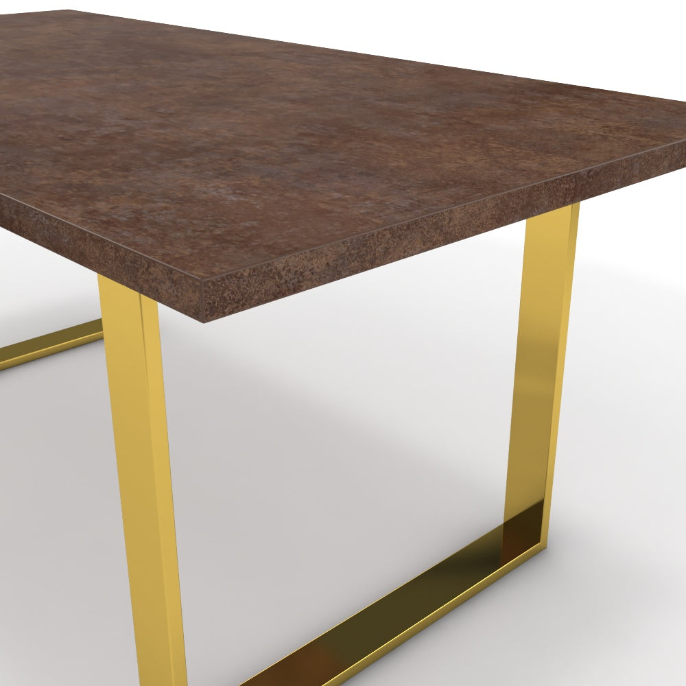 Étkezőasztal - Antara arany lábbal - Ferro bronz, méret: 180x90