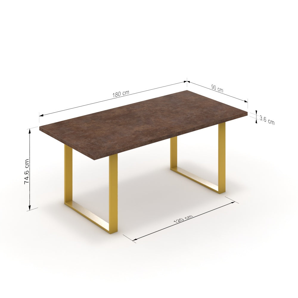 Étkezőasztal - Antara festett arany lábbal - Ferro bronz, méret: 180x90