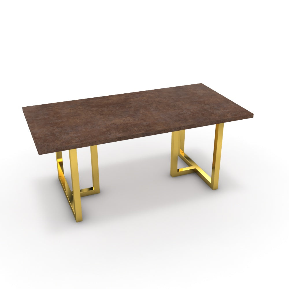 Étkezőasztal - Asara arany lábbal - Ferro bronz, méret: 180x90