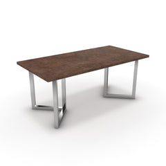 Étkezőasztal - Indra króm lábbal - Ferro bronz, méret: 180x90