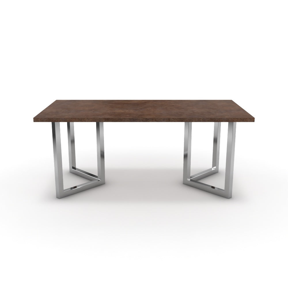 Étkezőasztal - Indra króm lábbal - Ferro bronz, méret: 180x90