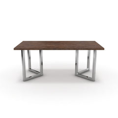 Étkezőasztal - Indra króm lábbal - Ferro bronz, méret: 180x90