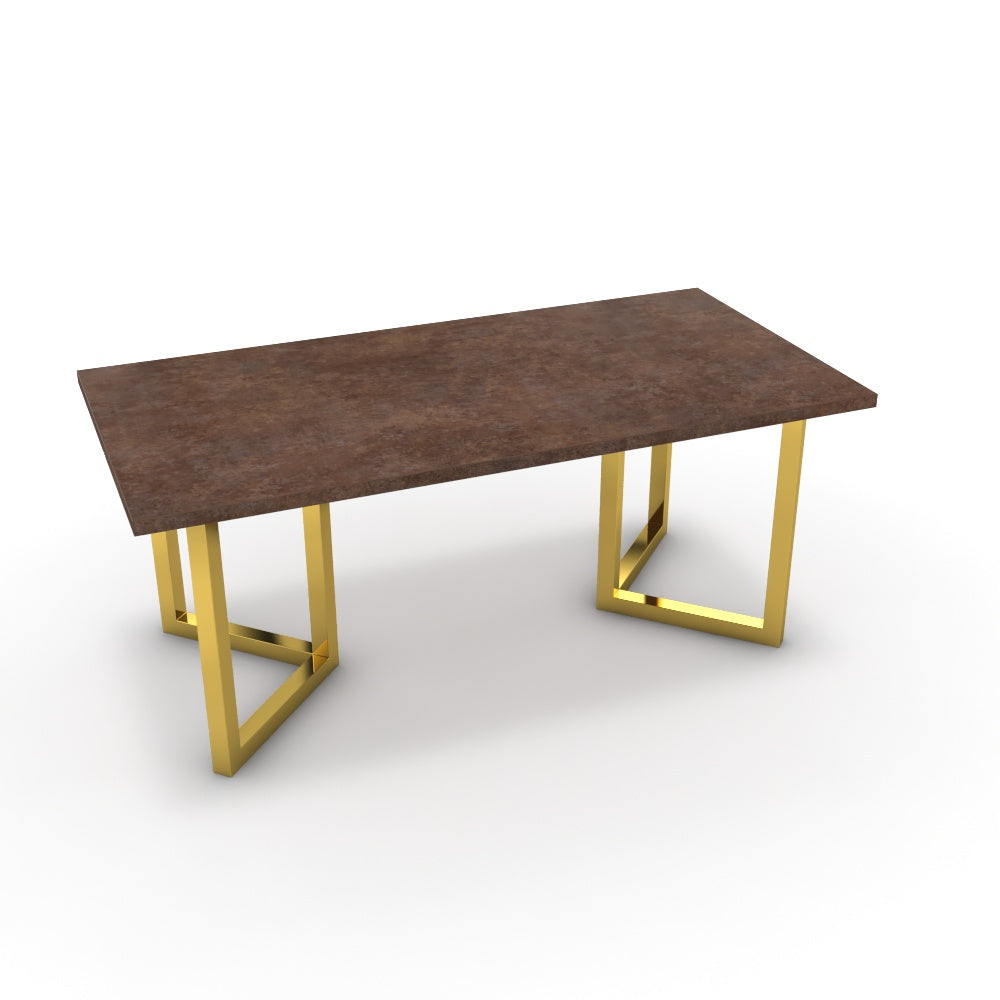 Étkezőasztal - Indra arany lábbal - Ferro bronz, méret: 180x90