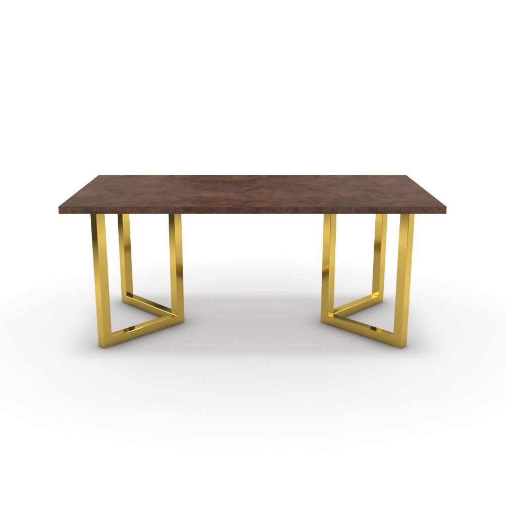 Étkezőasztal - Indra arany lábbal - Ferro bronz, méret: 180x90
