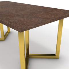 Étkezőasztal - Indra arany lábbal - Ferro bronz, méret: 180x90