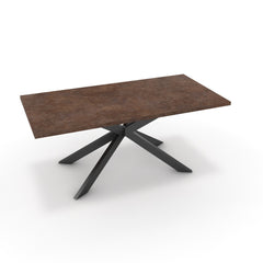 Étkezőasztal - Jama fekete lábbal - Ferro bronz, méret: 180x90