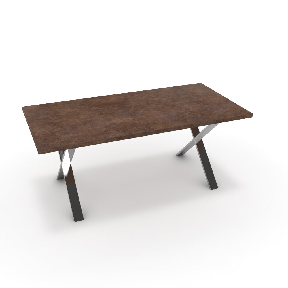 Étkezőasztal - Préma króm lábbal - Ferro bronz, méret: 180x90