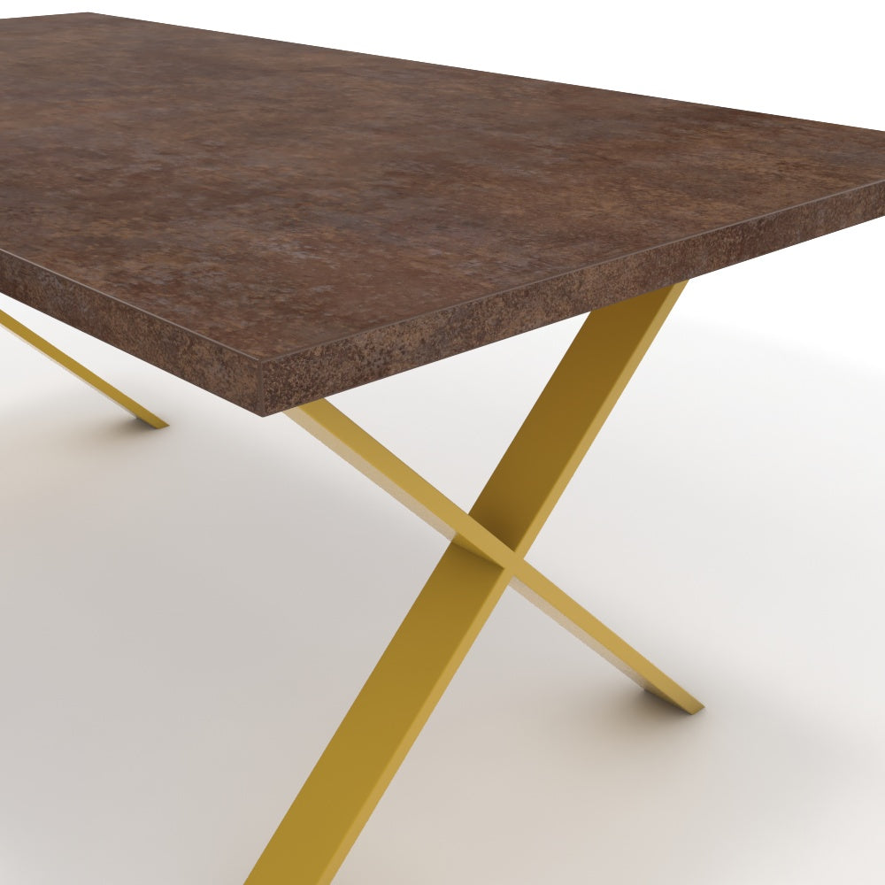 Étkezőasztal - Préma festett arany lábbal - Ferro bronz, méret: 180x90