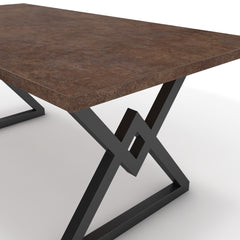 Étkezőasztal - Uttama fekete lábbal - Ferro bronz, méret: 180x90