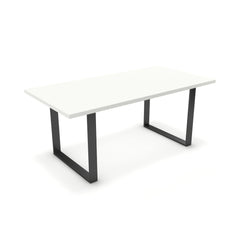 Étkezőasztal - Antara fekete lábbal - Alpesi fehér, méret: 180x90