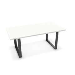 Étkezőasztal - Antara fekete lábbal - Alpesi fehér, méret: 180x90