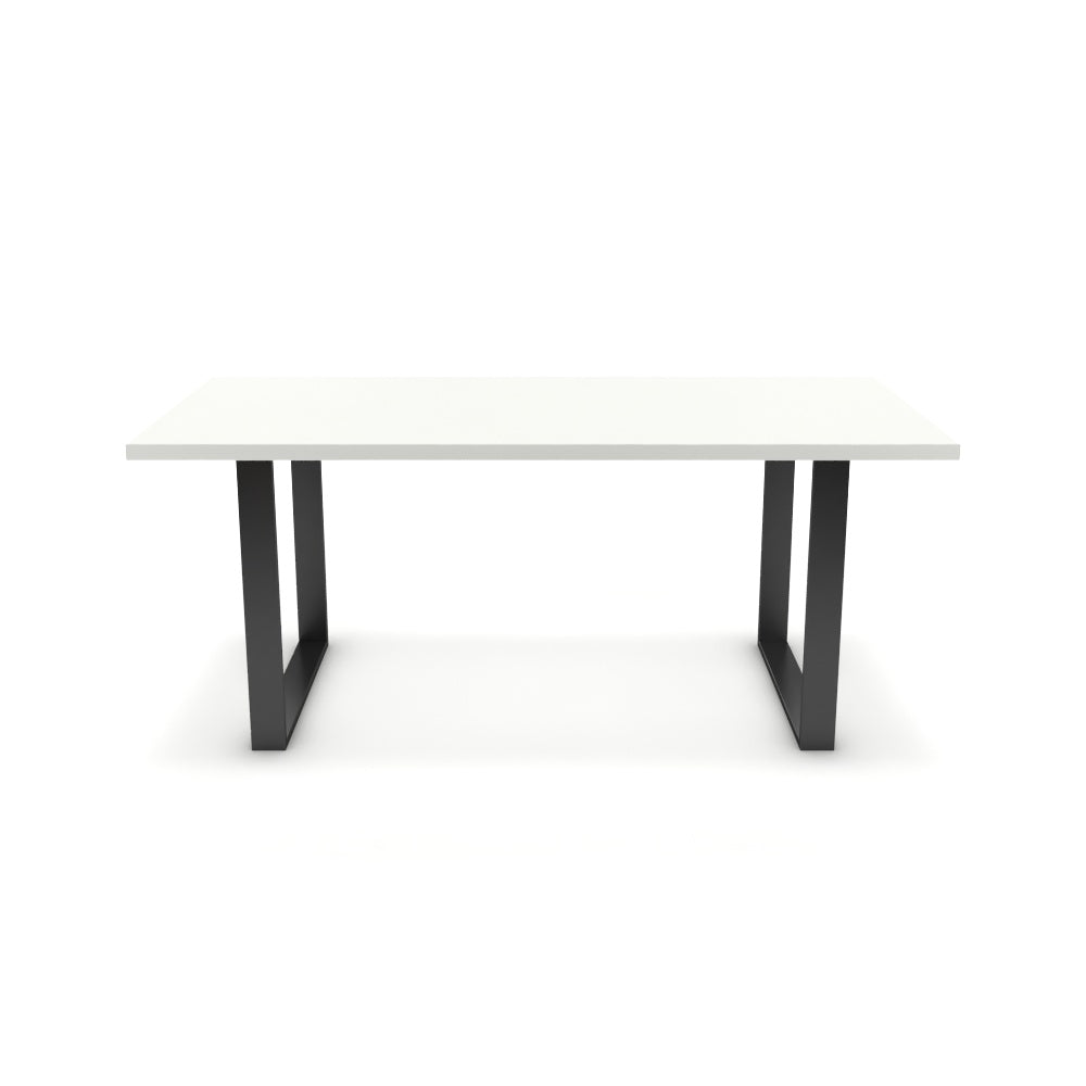 Étkezőasztal - Antara fekete lábbal - Alpesi fehér, méret: 180x90