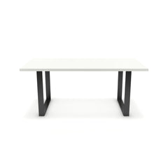 Étkezőasztal - Antara fekete lábbal - Alpesi fehér, méret: 180x90