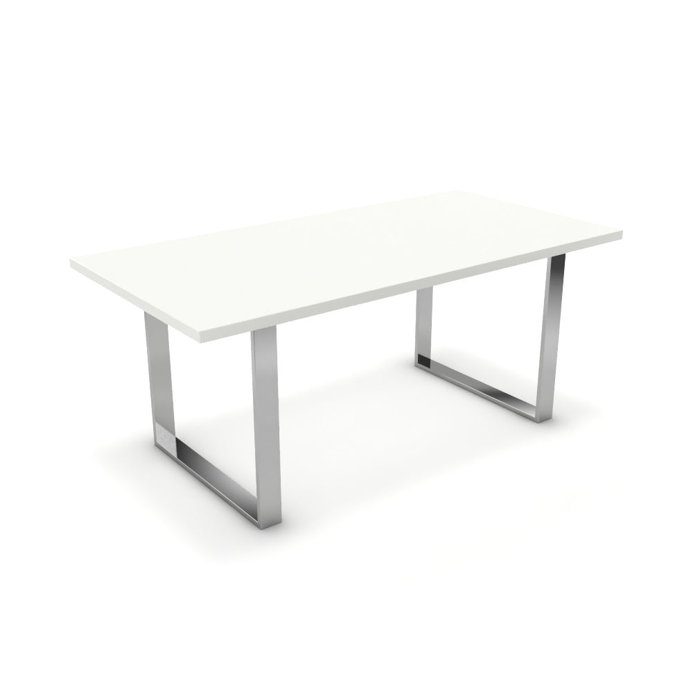 Étkezőasztal - Antara króm lábbal - Alpesi fehér, méret: 180x90