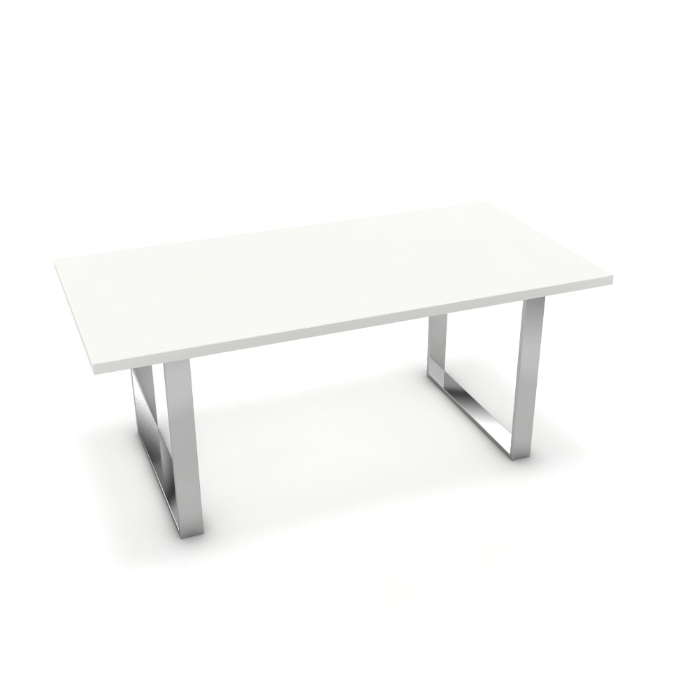 Étkezőasztal - Antara króm lábbal - Alpesi fehér, méret: 180x90