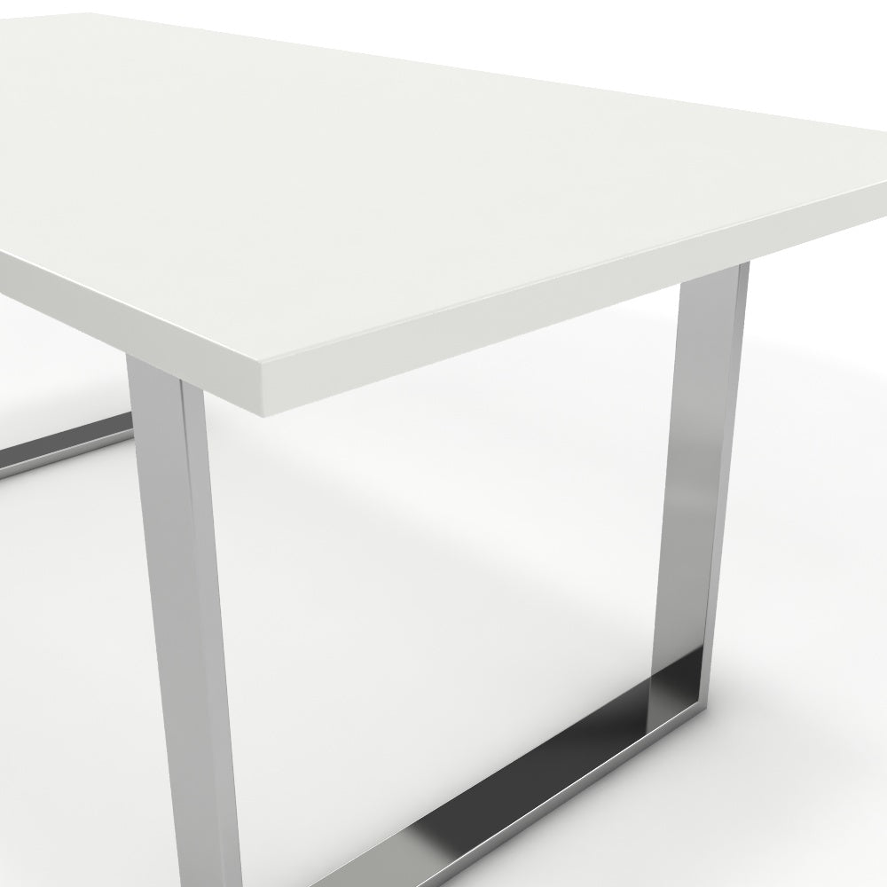 Étkezőasztal - Antara króm lábbal - Alpesi fehér, méret: 180x90