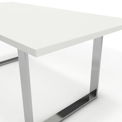Étkezőasztal - Antara króm lábbal - Alpesi fehér, méret: 180x90