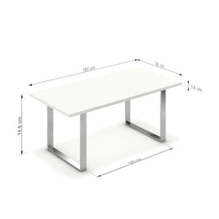 Étkezőasztal - Antara króm lábbal - Alpesi fehér, méret: 180x90