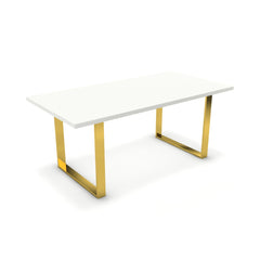 Étkezőasztal - Antara arany lábbal - Alpesi fehér, méret: 180x90