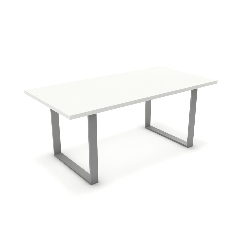 Étkezőasztal - Antara festett ezüst lábbal - Alpesi fehér, méret: 180x90