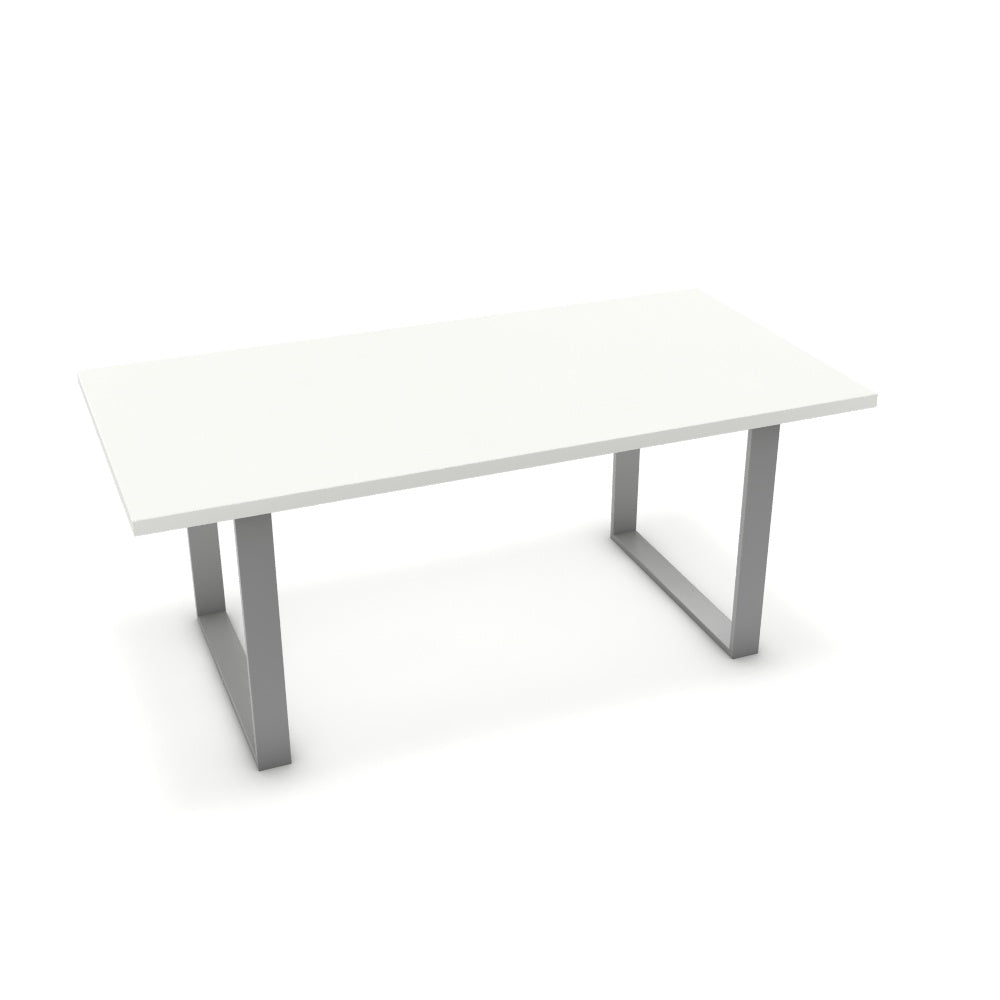 Étkezőasztal - Antara festett ezüst lábbal - Alpesi fehér, méret: 180x90