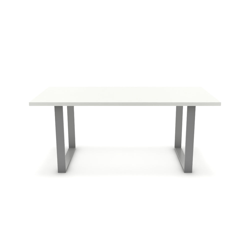 Étkezőasztal - Antara festett ezüst lábbal - Alpesi fehér, méret: 180x90
